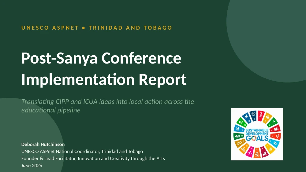 First page of Post-Sanya Conference Implementation Report
